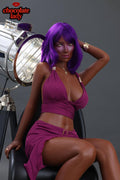 160cm/5ft3 C-Cup Black Silicone Sex Doll - Aim