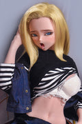 148cm/ 4ft9 Anime Dragon Ball Character Android 18 Silicone Sex Doll – Sawano Saori-M
