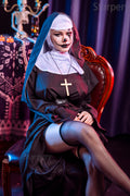 163cm/5ft4 G-cup Silicone Head Halloween Horror Nun Sex Doll – Oksana