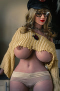 160cm/5ft3 G-cup Curly Hair TPE BBW Big Booty Tan Skin Sex Doll – #13