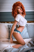 EU In Stock-157cm/5ft2 B-Cup Redhead Tpe Sex Doll with #162 Head